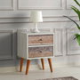 Hanah Home Mesilla de Noche Malmo Blanco y Nogal 40x55x35 cm